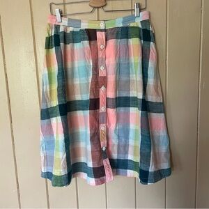 Ace & Jig Carver Skirt in Crown Madras Plaid Print Cotton